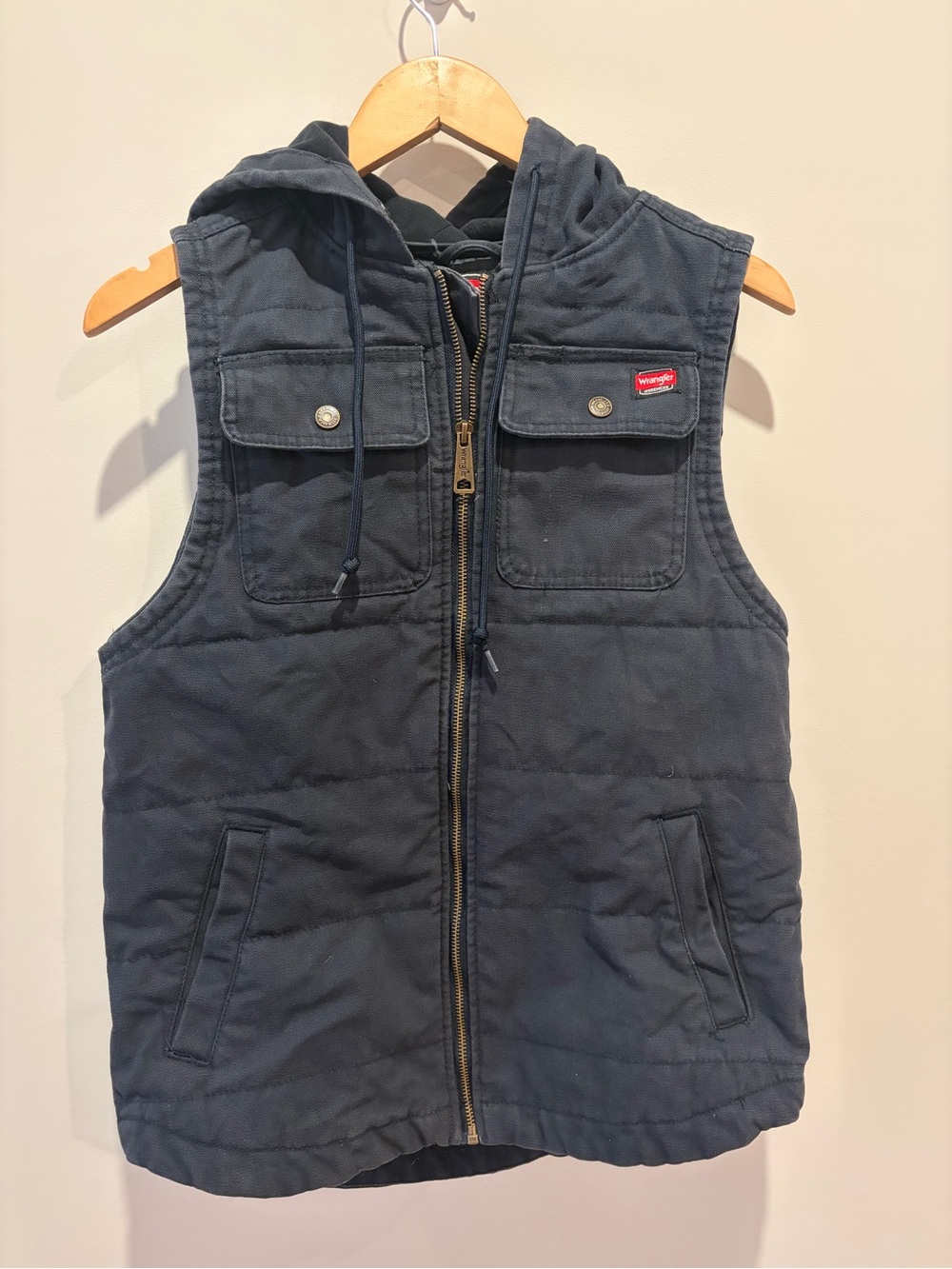 Work wear Wrangler Men’s Navy Hooded Puffer Vest
